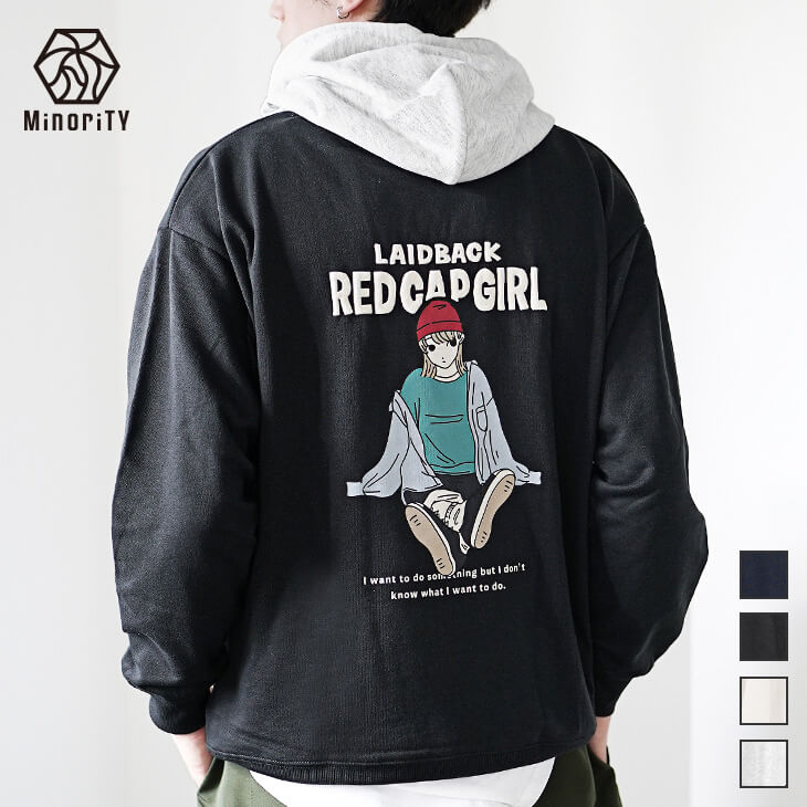 ガールプリントパーカー