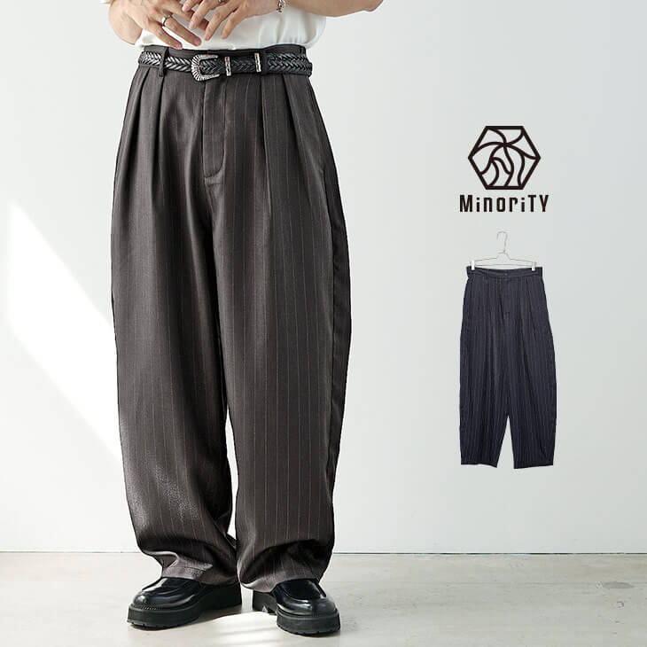 2タックピンストライプカーブスラックス