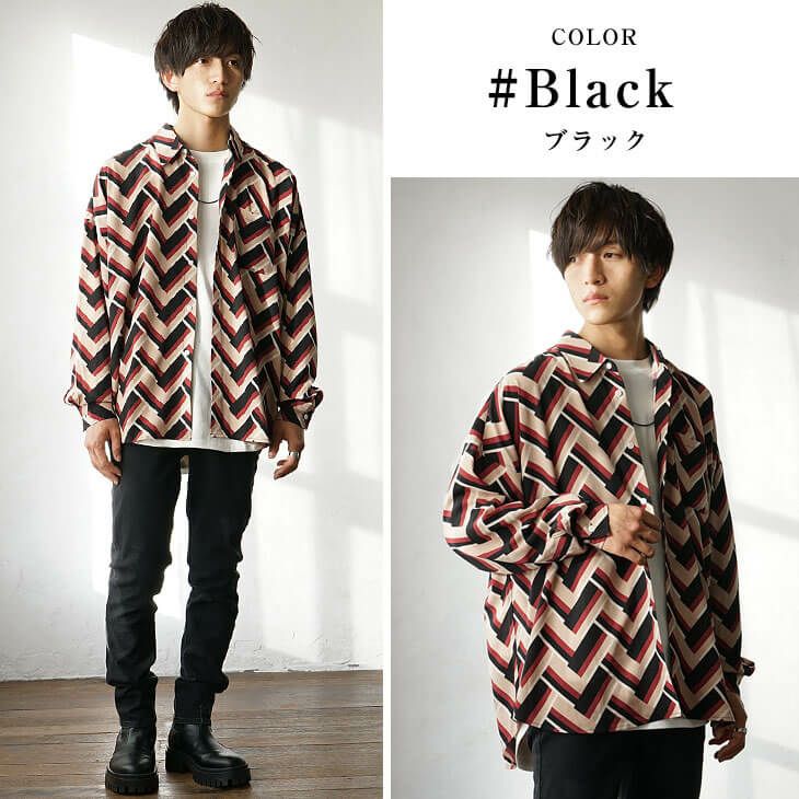 長袖シャツメンズコーデ