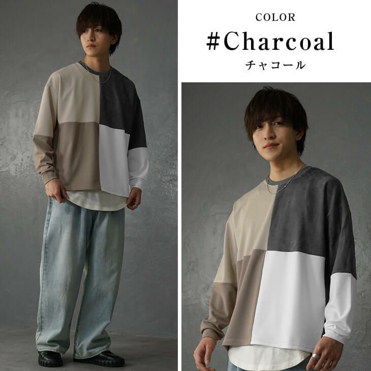 バイカラートップスと淡色デニムのナチュラルコーデ