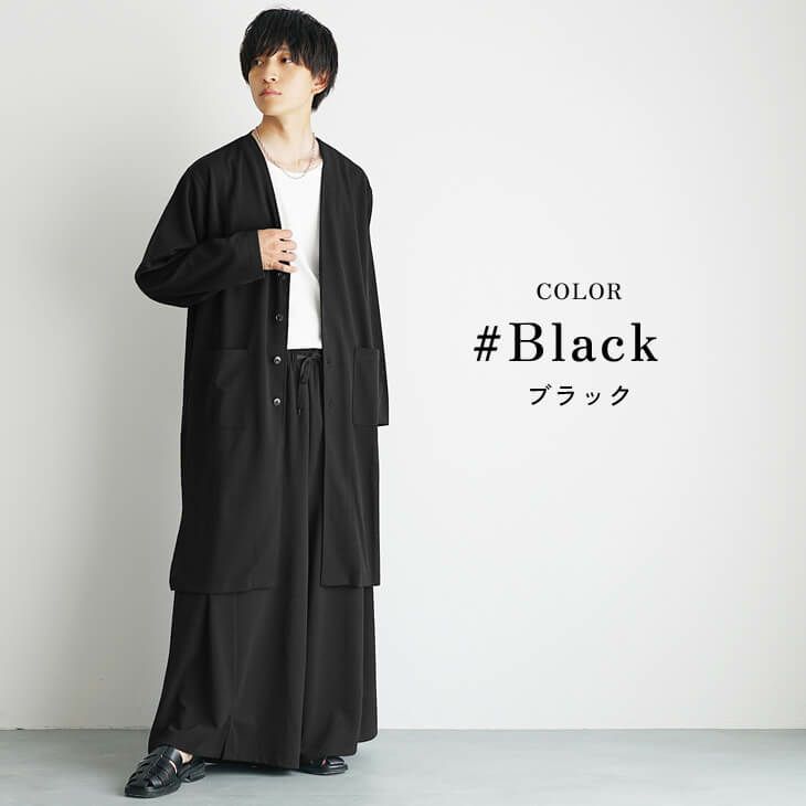 ミニマルブラックロングモードコーデ