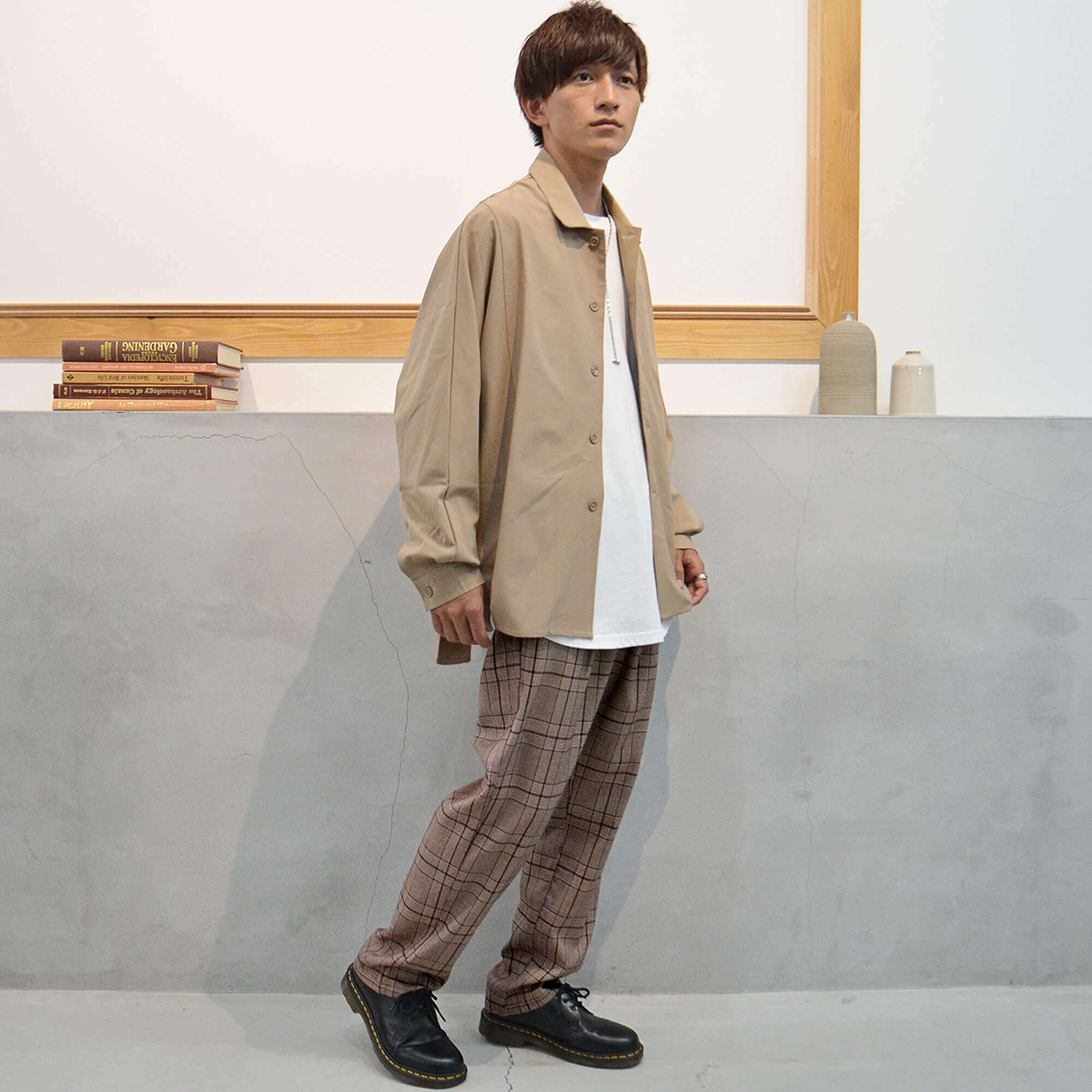 チェックパンツメンズコーデ