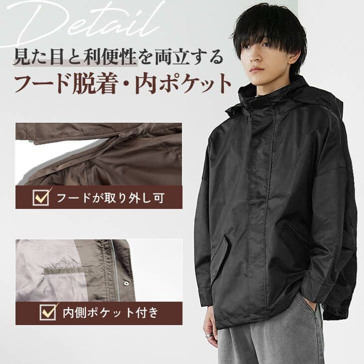 YORT 【撥水・防シワ】ドルマンパーカーブルゾン YORT（ヨート）の「【撥水・防シワ】ドルマンパーカーブルゾン