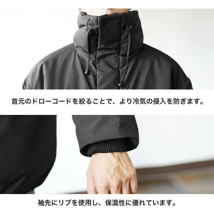 ポリストレッチ中綿ボリュームネックジャケット