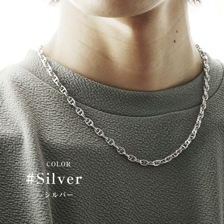 Tバーヘリックスボールドチェーンネックレス