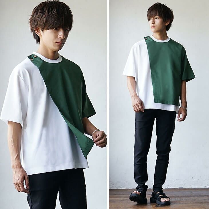 バイカラーオーバーサイズTシャツ