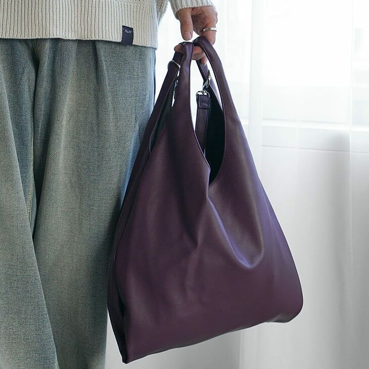 シンセティックレザー2WAYマルシェバッグ