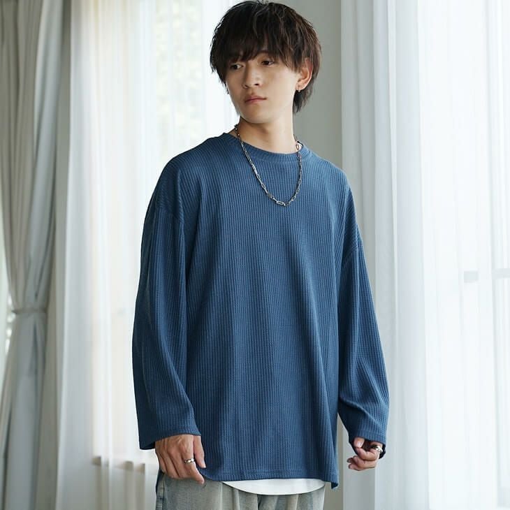 mainstory ワッフルトップス　2 mainstory ワッフルトップス 2 main story Waffle Tee - Pewter