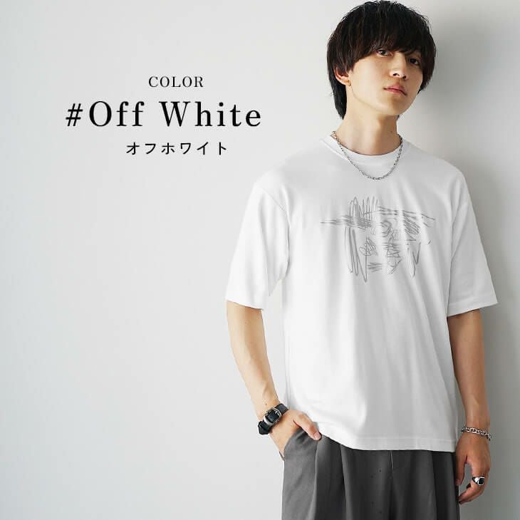 落書き風箔プリントTシャツ